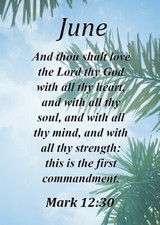 June Keepsake Card with Bible Verse - Birthday Anniversary Inspirational