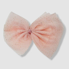 21 Bari Lynn Baby Girl Pink Tulle Embellished Crystal Bow Headband OS