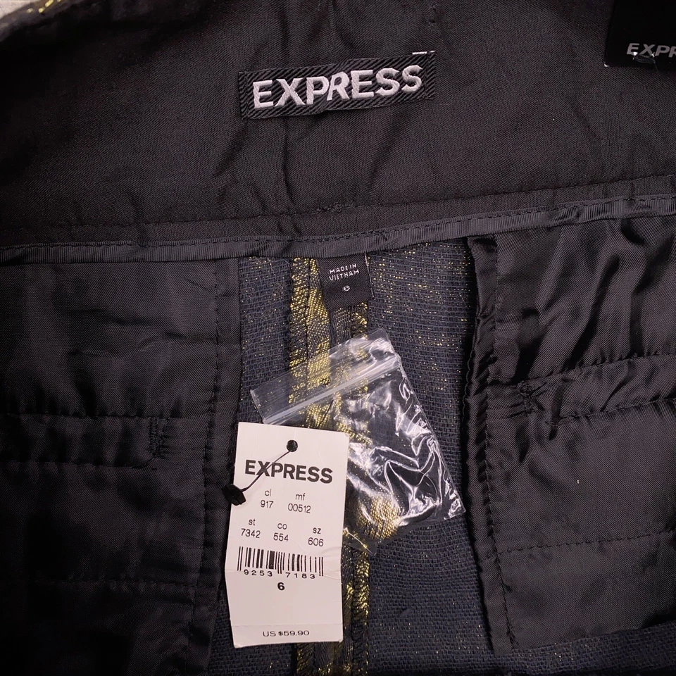 Pantalón Corto Express Chino Mujer 6 Dorado Metálico Nuevo Foto 3 de 4