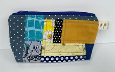 Knitting Crochet Pouch Handmade Quilt Zippered Makeup Cosmetic Coin Purse