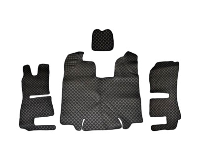 Fußmatten Schwarz Eco-Leder Passt für Scania R 2013-2016 - Sitz mit Luftfederung