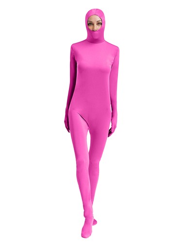 Unisex Women Men Jumpsuit Dance Bodysuit Gymnastics Leotard Stretch Hooded Suit - Picture 75 of 111