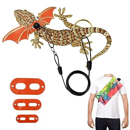 Red Bearded Dragon Carrier Backpack Small Bearded Dragon Leash and Carrier Or...