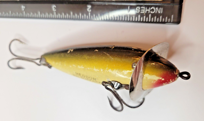 Vintage Heddon 210 Surface Fishing Lure Wood BF Gold Eyes | eBay