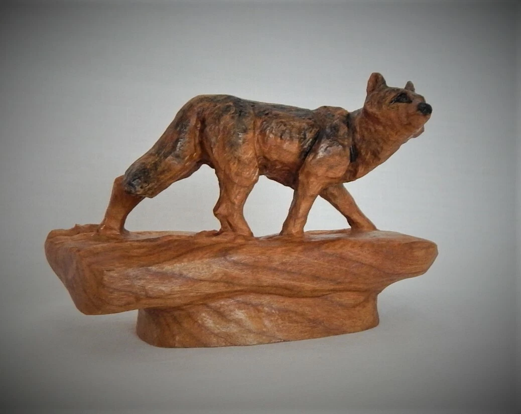 Wooden Wolf Carvings
