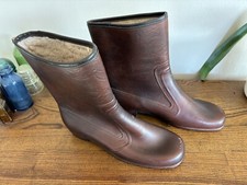 Vintage Sears Wintercarnival Sherpa Lined Rainboots Leather Look Size 10