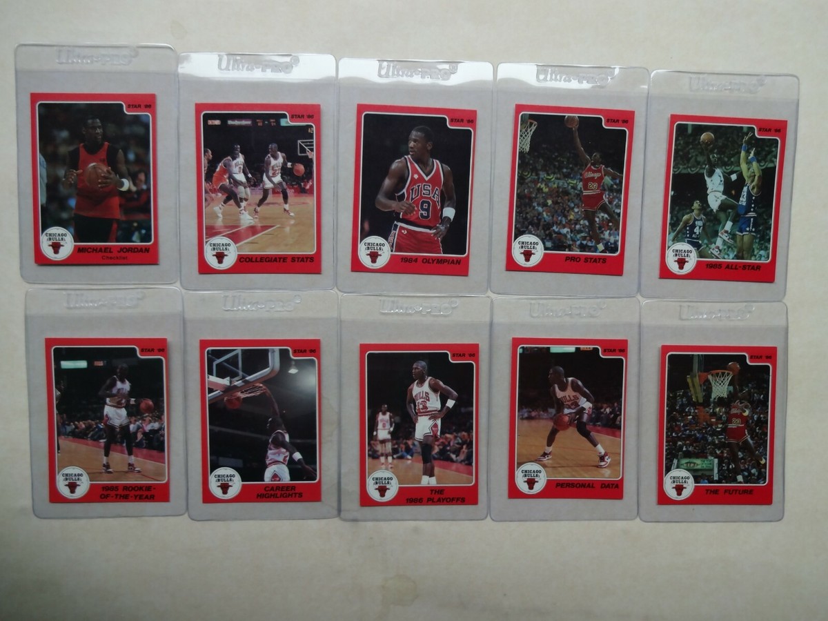 CLEAN COMPLETE 10 CARD 1986 STAR MICHAEL JORDAN SET FUTURE CLEAN COMPLETE 10 CARD 1986 STAR MICHAEL JORDAN SET FUTURE