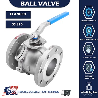 ANIX 3/4'' SS RF Flanged End Ball Valve Class 150 FireSafe CF8M Stainless Steel