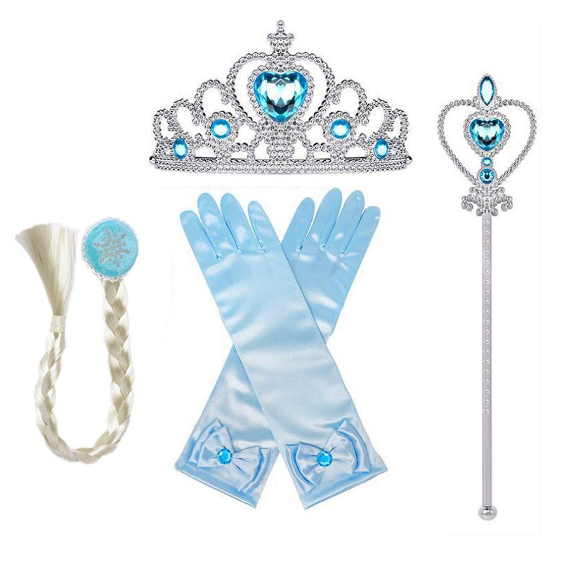 Girls Elsa Princess Costume Fancy Dress Up Cosplay Kids Party Dress