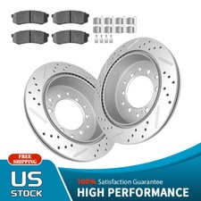 Rear Brake Rotors + Ceramic Pads for 2010 2011 -2021 Toyota 4Runner Lexus GX460