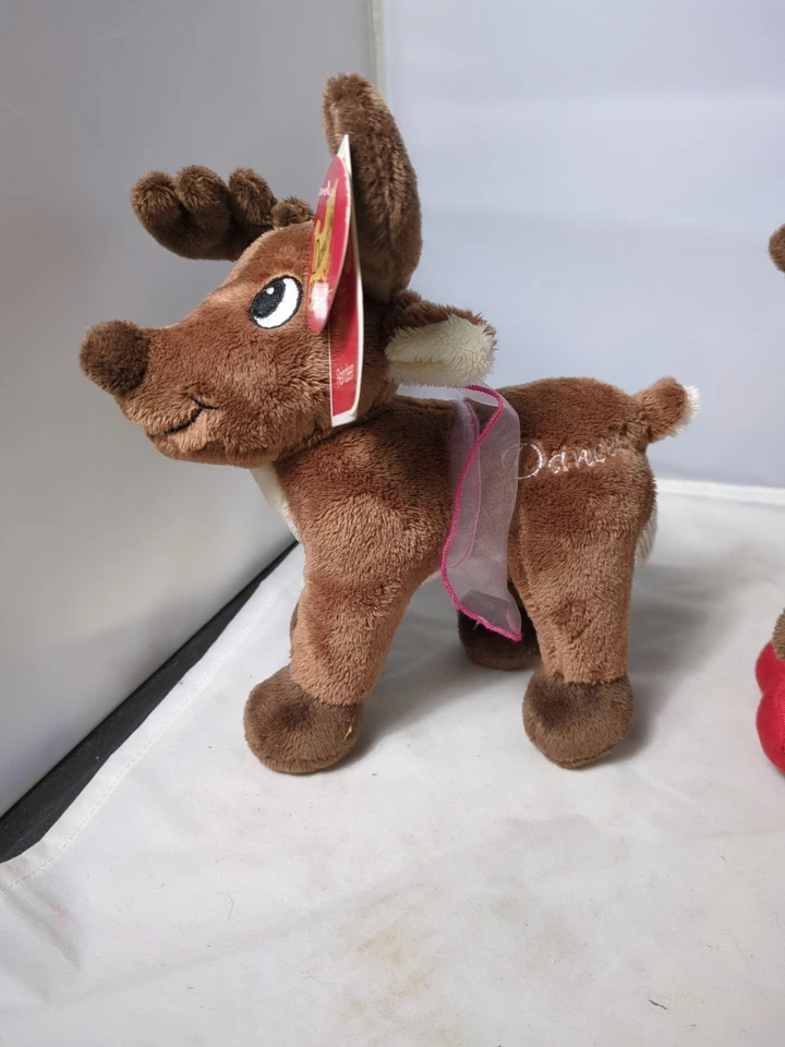 Dan Dee Santa's Reindeer плюшевый коллекционный выбор Рождество с ярлыком 7 дюймов лот из 4 - Изображение 3 из 4