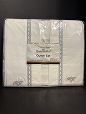 100 Egyptian Cotton Queen Size Stay Put Bedding Sheet Set In White Sealed New