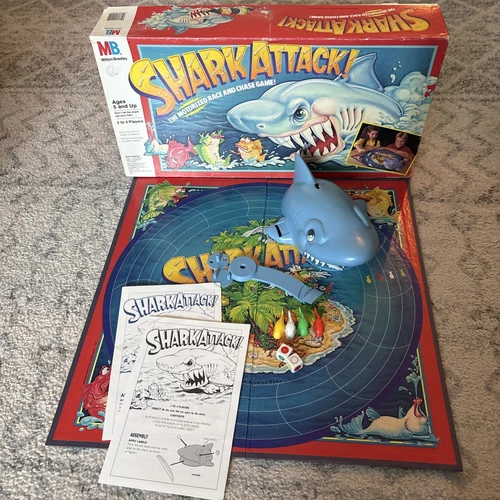 Shark Attack (Milton Bradley, 1988) Vintage Board Game - Shark Not Working