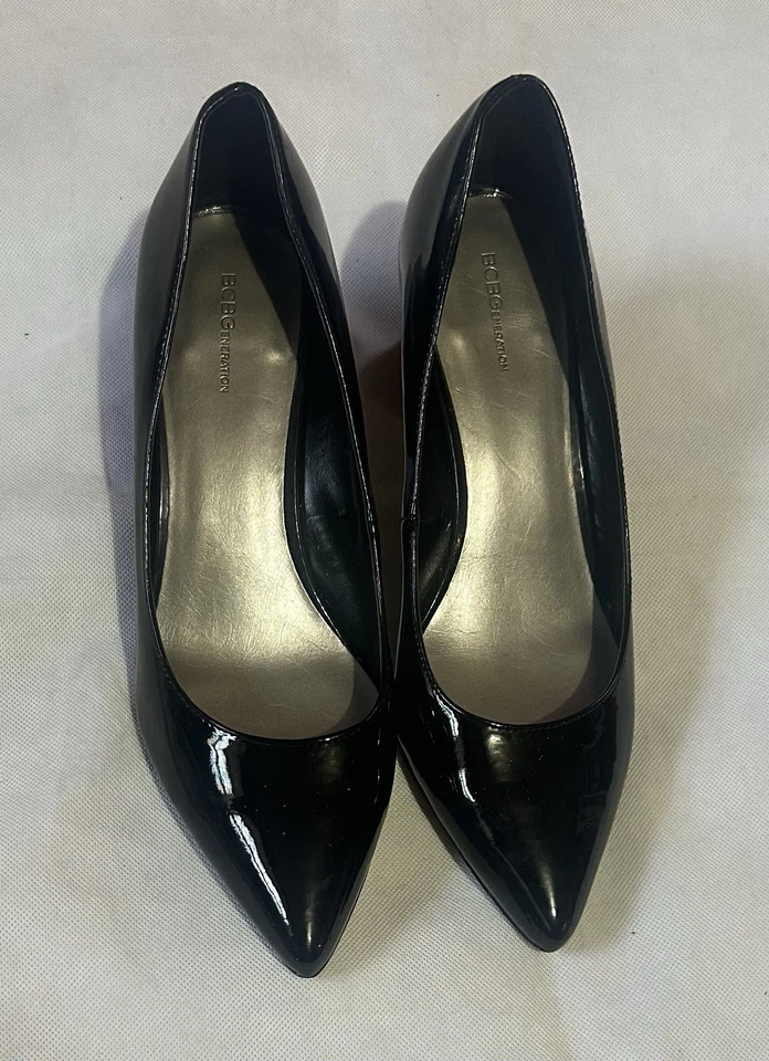 BCBGeneration женщин высокий каблук туфли размер 10 M женщины черный насосы поскользнуться на глянцевый - Изображение 3 из 4