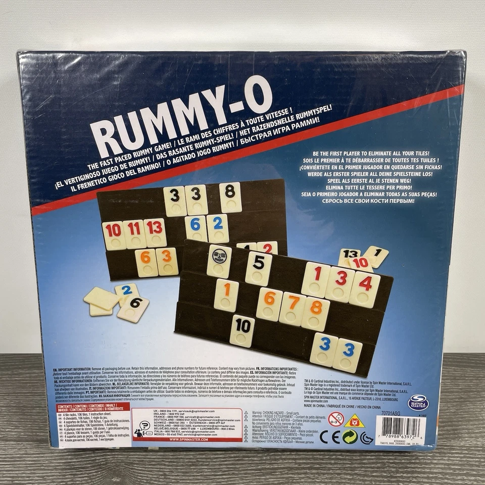 Rummy-O Board Game | Spin Master | Fast Paced Tile Game 2-4 Players | New Sealed - Image 2 of 3