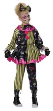 Sinister Skull Clown Child Girls Costume