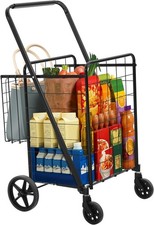 Jumbo Folding Shopping Cart with Wheels,