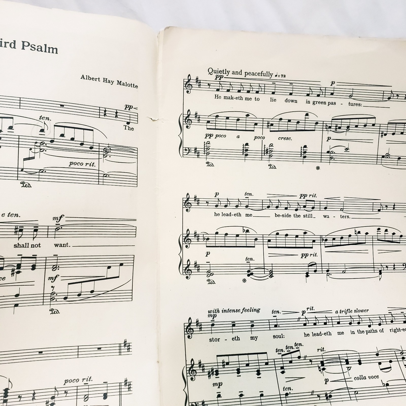 The Twenty Third Salm Voce e Pianoforte Spartiti 1937 Albert Hay Malotte foto 4