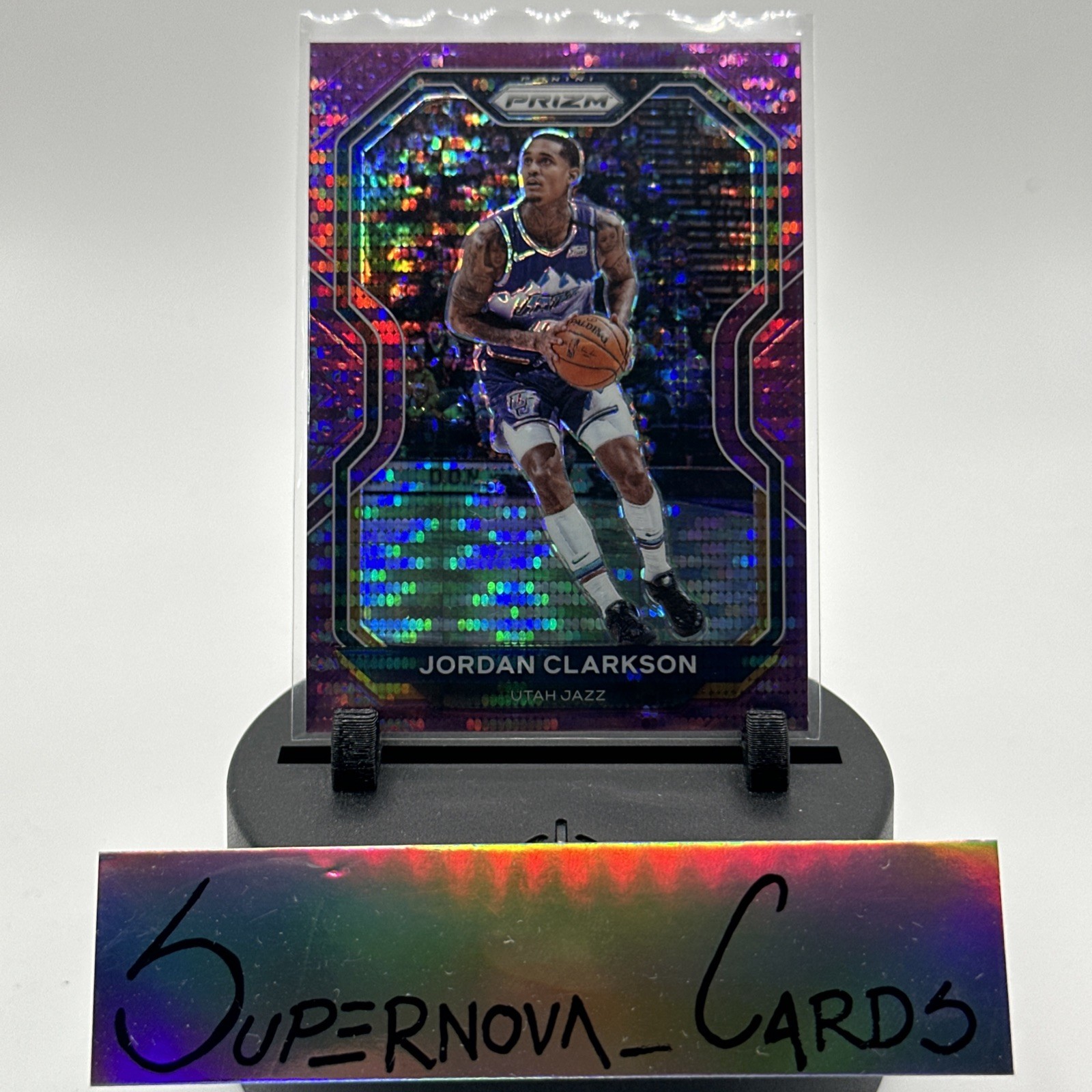 2020-21 Panini Prizm - Jordan Clarkson #135 Purple Pulsar Prizm /35