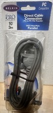 Belkin Pro Series 10' feet 3m DB25 Male/Male File Transfer Parallel Cable NOS