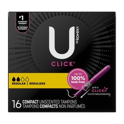 U by Kotex Compact Tampons Unscented - Regular 16 CT