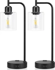 C Cattleya 2-Pack 16” 3CCT Dimmable Cordless Table Lamp with ST64 Edison Bulbs