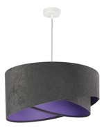 Moderne Pendelleuchte Grau Lila Stoff Ø50Cm Rund Brando Schlafzimmer Lampe