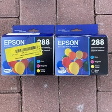 2x Epson 288 4 Pack Combo Ink Cartridges Black Cyan Magenta Yellow Exp 25/26