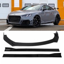 For Audi TT 8N 8J Gloss Front Bumper Lip Splitter Spoiler + Side Skirts Body Kit
