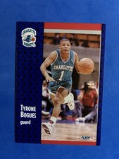 1991-92 Fleer - Muggsy Bogues #17 Free shipping / Toploader