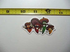 4 CRAZY PEPPERS SMALL STICKER DECAL MEXICAN FOOD MEXICO FUNNY