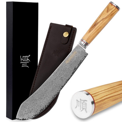 Yousunlong Breaking Knife Bull Nose Pro Butcher Knife 10 Inch Japanese Damascus