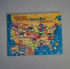 United States Inlaid Map Puzzle 1970 VTG Rand McNally Board