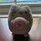 Pusheen Gray Cat Mini Plush Stuffed Animal Holding Pink Donut, Washable — photo 1