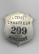 Undated LICENSED CHAUFFEUR KENTUCKY Badge