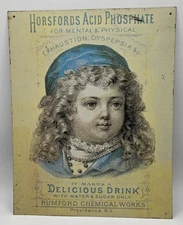 Vintage Horsfords Acid Phosphate by Rumford Chemical Works metal/tin Sign