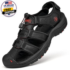 Men'S Sandals Handmade Thick Bottom Rubber Breathable Casual Slip-On Beach Shoes