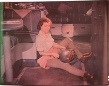 Janet Gaynor Raunchy Pose frying steak between legs Original 8x10 Transparency