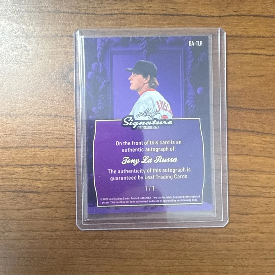 Tony La RUSSA 2025 Leaf Signature Series #BA-TLR Autógrafo Automático #1/1 Foto 2 de 4