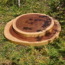 Solid Acacia Wood Round Live Edge Slab - Natural Edge DIY Table Top Rustic