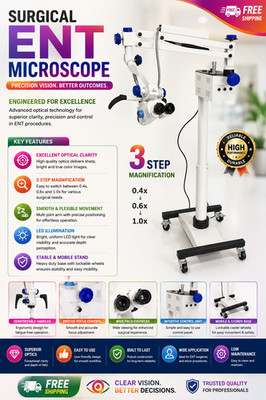 Surgical ENT Microscope with 3 step Magnifications - White Colour