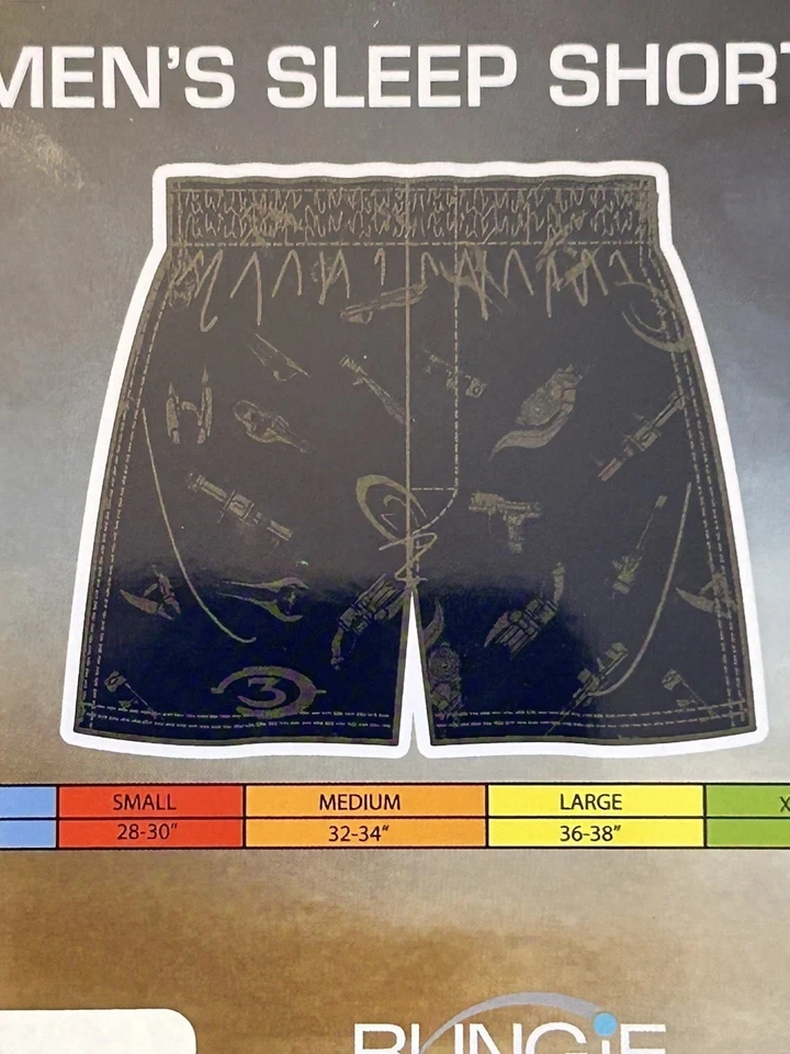 SIN ABRIR 2009 MICROSOFT BUNGIE HALO PANTALONES CORTOS PARA DORMIR PARA HOMBRE AZUL MARINO PEQUEÑOS NUEVOS RAROS Foto 3 de 3