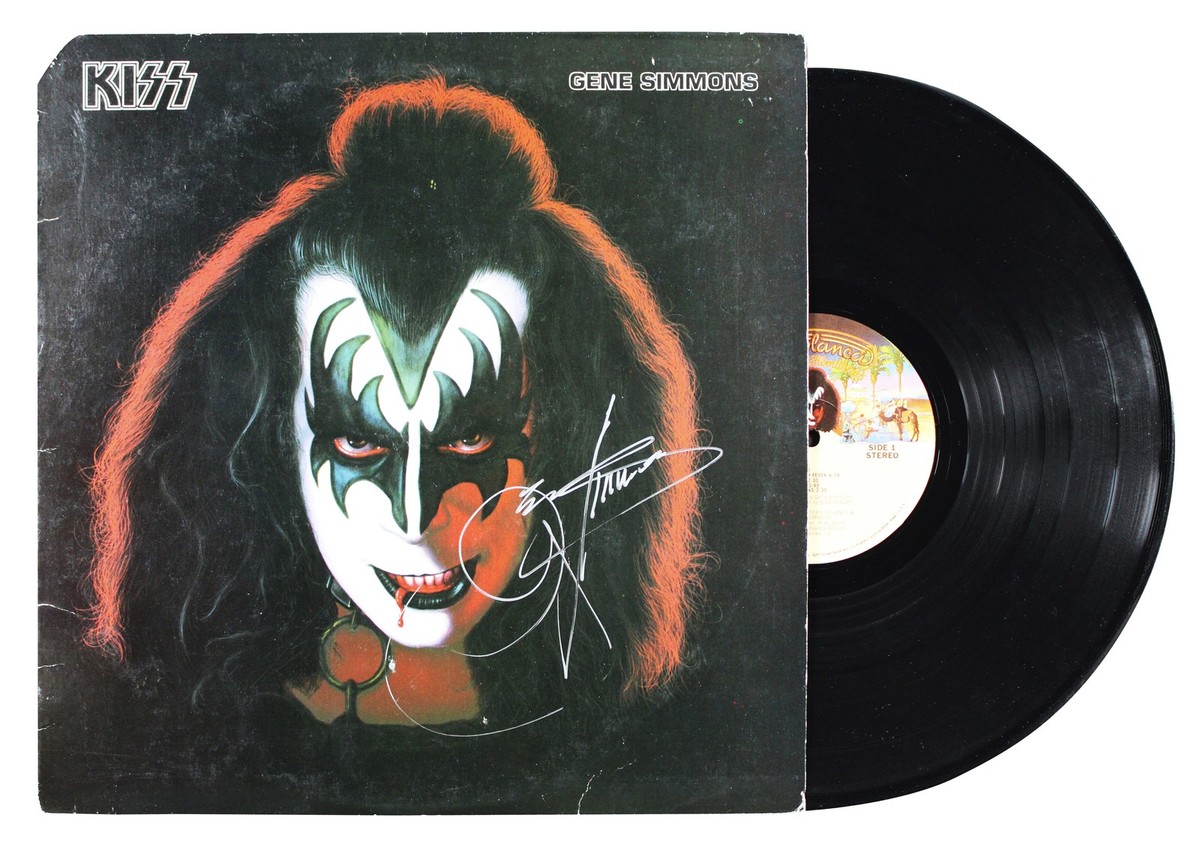Gene Simmons Authentic Signed KISS Solo 1978 Album Cover W/ Vinyl