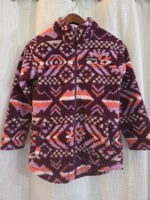 Columbia West Bend Full Zip Fleece Jacket Berry Aztec Peaks Youth M 10-12 