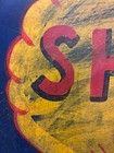 Old 1920s Americana Folk Art Handpainted Metal Shell Oil/ Gas Advertising Sign — photo 3