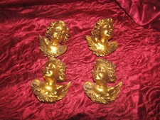 LOTTO DI 4  PUTTI' IN LEGNO INTASIATI IN FOGLIA ORO-XX SECOLO 