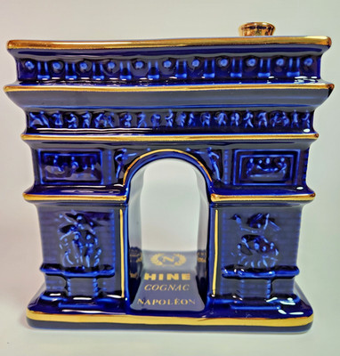 HINE Napoleon Blue Arc Limoges France Cognac Dekanter No Cap