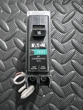 15 Amp EATON CUTLER COMBIMATION AFCI ARC FAULT BREAKER WITH PIGTAIL BRN115AFCS