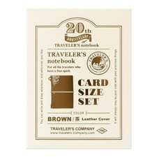 TRAVELER'S Notebook Card Size 20th Anniversary Set Brown Limited Edition Japan