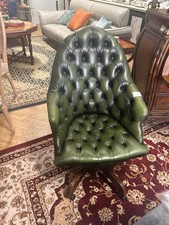 Green Chesterfield Style office/arm chair